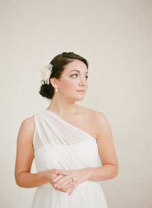Image of Handmade Silk Habotai Bridal Fascinator in Pink and Aqua by Fine & Fleurie
