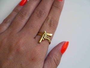 Image of Gold Tone Gun Ring