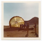 Image of PARACHUTE LANDING VINTAGE COLOR SNAPSHOT PHOTO 