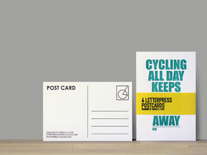 Image of 4 LETTERPRESS POSTCARDS