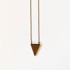 Image of Duplexed Leather Triangle Necklace // Small