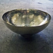 Image of large hammered silver bowl