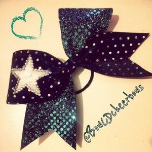 Image of Teal and Black Star Bow