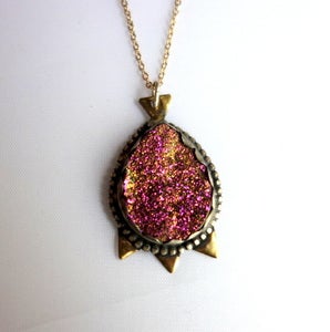 Image of Cranberry Drusy Pendant