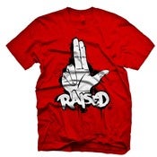 Image of 2 Finger 'L' Raised in Red