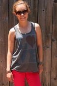 Image of love - flowy racerback tank top - dark grey