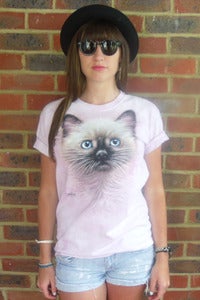 Image of Kitten on Pink Tee