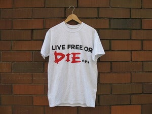 Image of "Live Free or Die" T-Shirt (Ash Grey/Black/Red)