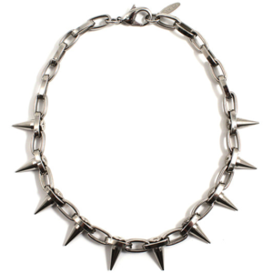Image of Metal-Luxe Single Row Spike Choker - Rhodium/Silver Spikes