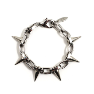 Image of Metal-Luxe Single Row Spike Bracelet - Rhodium/Silver Spikes