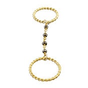 Image of Beaded Chained Ring, Pyrite