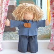 Image of Jacket: Blue Maderine Collar with Felt Tab Closure