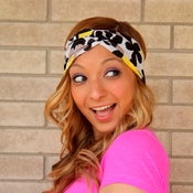 Image of the turband- black floral linen headwrap