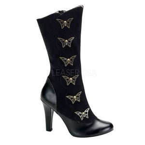 Image of Demonia TESLA Steampunk Gothic Butterfly Skull Boots