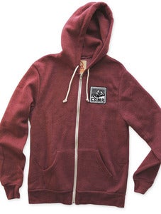 Image of ROCKY MOUNTAIN ZIP HOODED SWEATSHIRT | ECO BURGUNDY