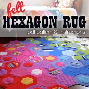 Image of Felt Hexagon Rug PDF Pattern & Instructions