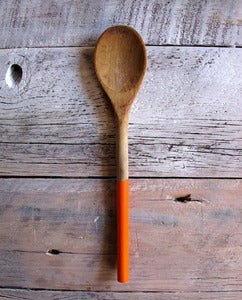 Image of new color!! paint dipped vintage wooden spoons - tangerine