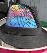 Image of Hand Painted fedora with spring colors
