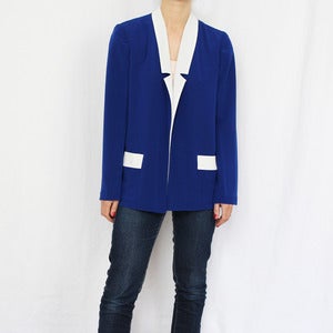 Image of Veste bleu électrique et blanche