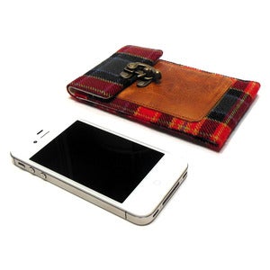 Image of Smartphone wallet - red, black and blue plaid 
