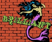 Image of brilliant mermaid graffiti canvas painting