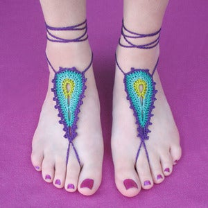 Image of CUSTOM Peacock Barefoot Sandals