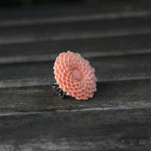 Image of Large Tangerine Sunflower Adjustable Ring