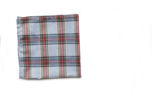 Image of Light Blue Plaid Pocket Square
