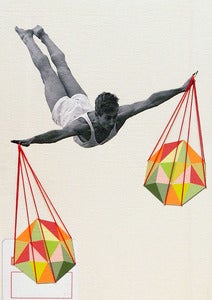 Image of Original hand embroidered collage: "Balance"   