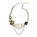 Image of amber flower bespoke brooch multichain necklace 