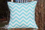 Image of Twirly Turquoise Blue Decorative Pillows Chevron For the Nursery