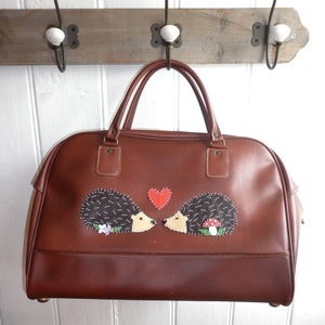 Image of ONE OFF! Vintage Mr & Mrs Hedgehog Holdall