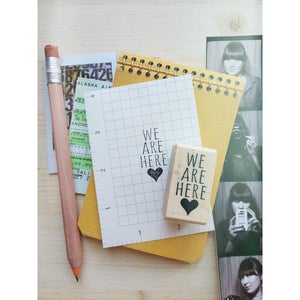 Image of *new* We Are Here rubber stamp