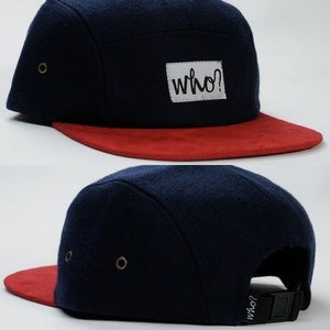 Image of NAVY WOOL 5PANEL / CRANBERRY SUEDE PEAK