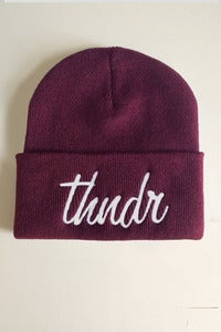 Image of Thndr Script Beanie Burgundy