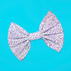 Image of HUGE Lavender & White Leopard Hair Bow