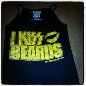 Image of SPAGHETTI STRAP TANKTOP "I KISS BEARDS" GOLD PRINT 