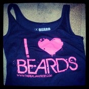 Image of BLACK TANKTOP PINK PRINT "I LOVE BEARDS"