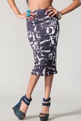 Image of HIGH WAIST PENCIL SKIRT WITH LETTERS 