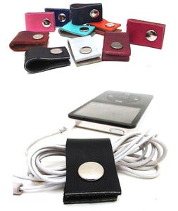 Image of Leather Earbud Cord Organizer / Made in USA