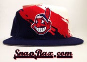 Image of Vintage Deadstock Cleveland Indians Logo Athletic Splash Snapback Cap
