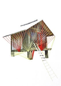 Image of Original hand threaded art work: "Climbing" 