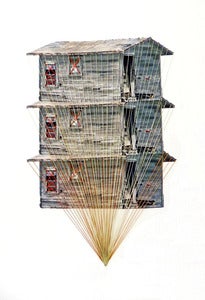 Image of Original hand threaded art work:"Tower"