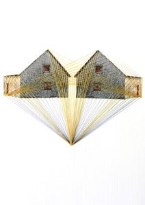 Image of Original hand threaded art work: "together" 