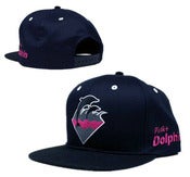 Image of NEW! Pink Dolphin Holiday Waves Strapback Hat Collection (Navy)