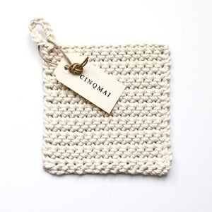 Image of Carré au crochet coton/corde "ÉCRU"  (16 cm)
