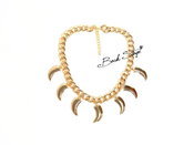 Rihanna Style Gold Color Talon Necklace