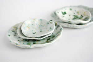Image of Speckled jade stack dishes