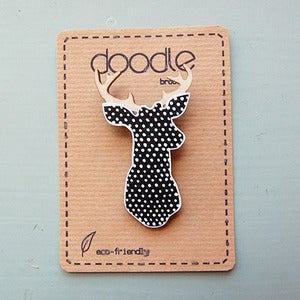 Image of Doodle Stag Brooch by Sketch Inc 