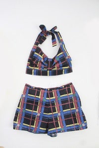 Image of Penny Dark Plaid 50s Style Twin Set 